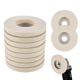Lpraer Wool Polishing Attachment, Angle Grinder, 115 mm, Polishing Disc, Flex Buffing Disc, Angle Grinder, Drill, Grinding Tool for Metals, Glass, Ceramic, Marble, Car, Pack of 10
