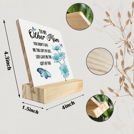 To My Other Mom Wood Plaque - Life Gave Me the Gift of You, With Wooden Stand, Meaningful Sign for Bonus Mom, Stepmom, Mother-in-Law - Mother's Day, Christmas, Birthday Gift B1