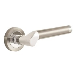 Designer Levers - Marcella Lever on Rose Door Handle - Contemporary Design- Polished Chrome - 1 Pair - Fixings Included - Interior Use