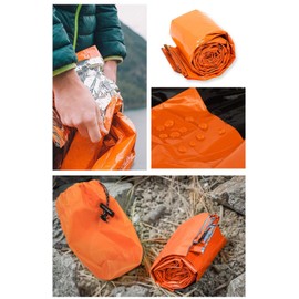 HONYAO Survival Sleeping Bag, Emergency Bivvy Bag Emergency Rescue Blanket Reusable for Outdoor Camping, Hiking - 1 pack