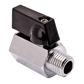 2 x 3/8 inch NPT shut-off valve, mini brass internal thread for external thread, water oil, double sealing system, ball valve