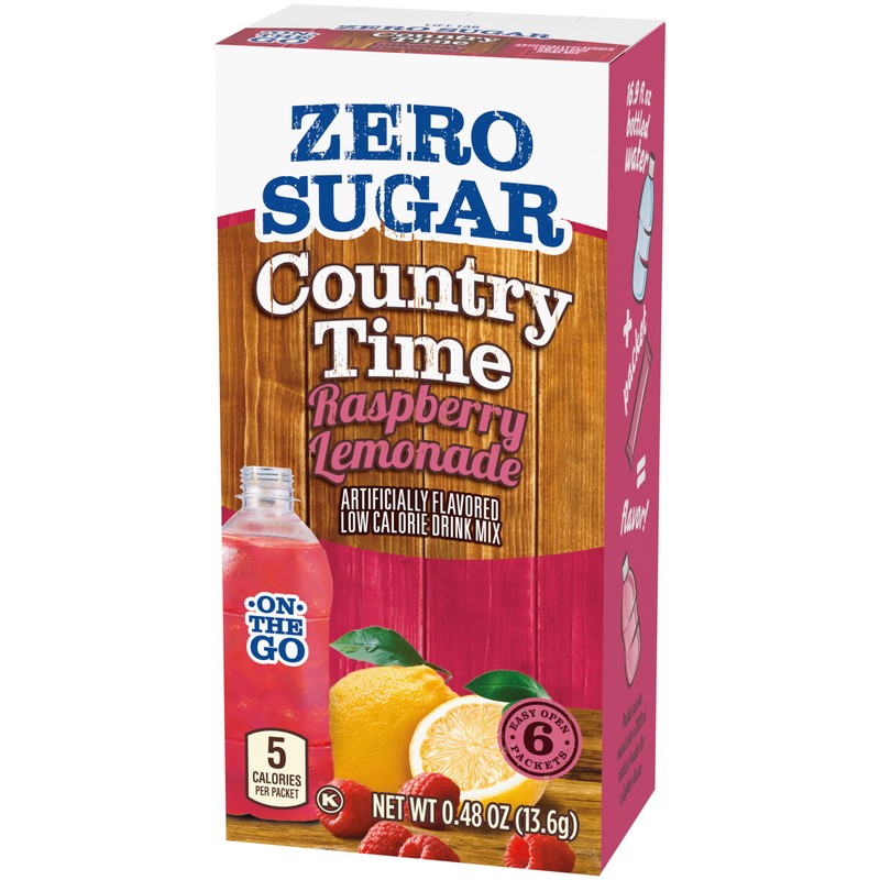 Country Time Zero Sugar Raspberry Lemonade Powdered Drink Mix, 6