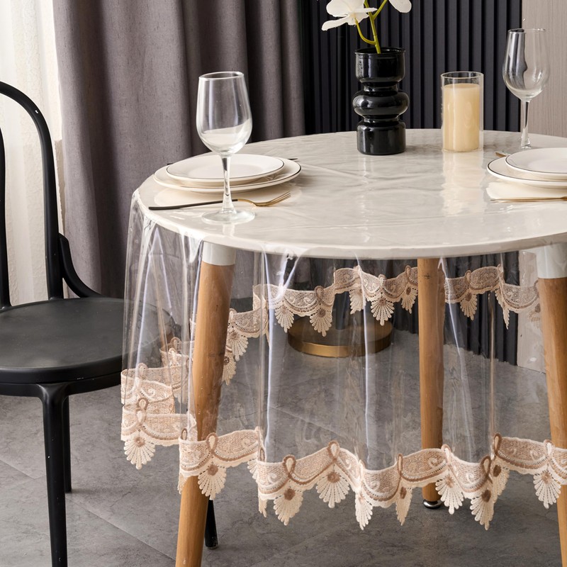 Mantel de vinilo transparente resistente al agua y al aceite
