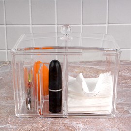 JERRY Lidded Case Acrylic Cotton Swab Case Cotton Pad Case Vanity