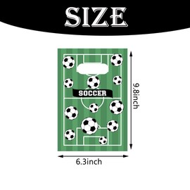 Oringaga 50 PCS Soccer Theme Plastic Bags/Souvenir Bags/Bags Party Supplies Bags Party Supplies Decoration Suitable for Soccer Theme Parties