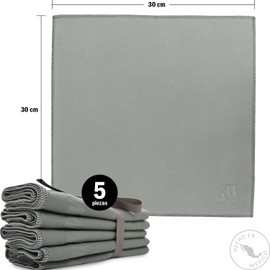 Dry Up Toallas faciales de Microfibra – Set de 5 Piezas de 30 x 30 cm – Ultra Suaves, súper absorbentes y de Secado rápido – para Skincare, Viaje o Gimnasio – Color Gris