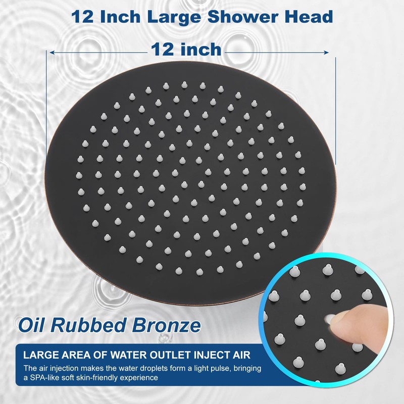 Midanya Round Rainfall Shower Head High Pressure Stainless Steel Waterfall