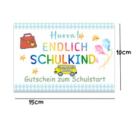 20 vouchers for school enrolment, voucher to fill in yourself, vouchers for starting school, gift idea for school cone, gifts for starting school, gift sugar bag, first day of school girls, first day