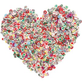EHOPE Rebanadas de polímero para arte de uñas, rebanadas de frutas, suministros de arte de uñas, kit de decoración, manualidades para arte de uñas y decoraciones de teléfono celular (rodajas de Navidad)