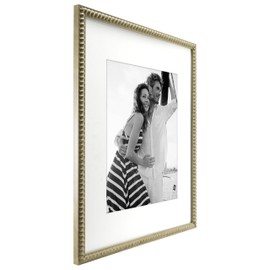 MCS 16x20 Inch Beaded Frame with 11x14 Inch Mat Opening, Champagne (47607)