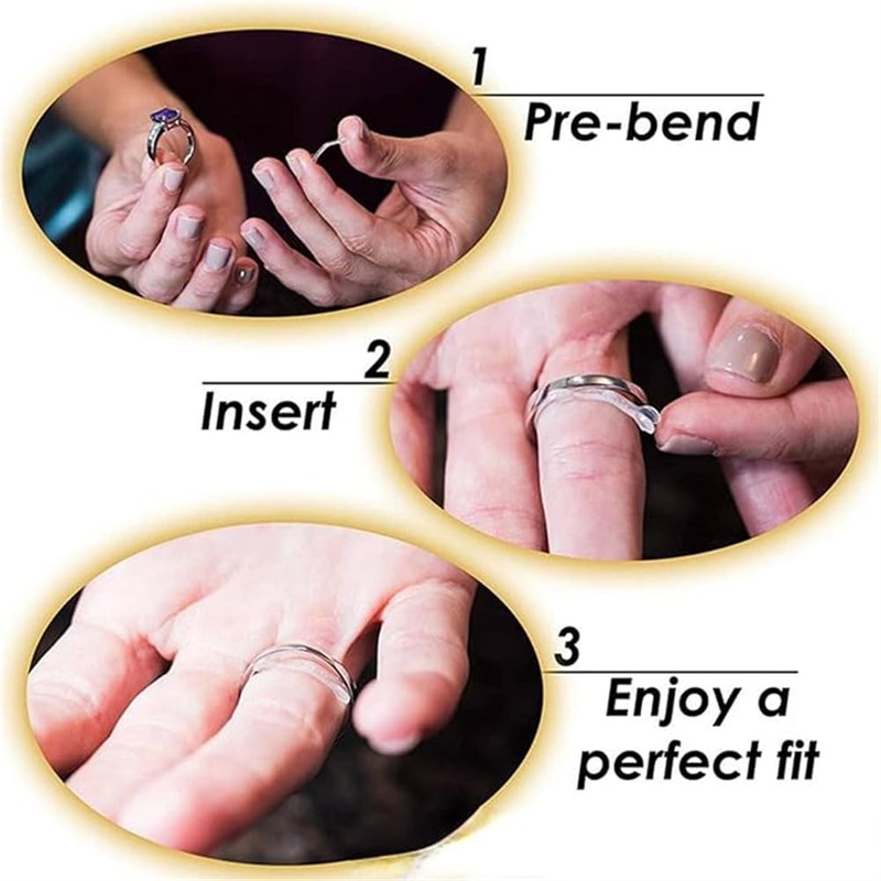 12Pcs Ring Size Adjuster Invisible Transparent Ring Size
