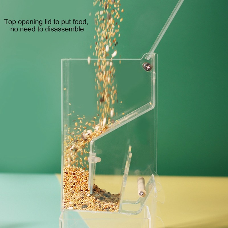 Automatic Parrot Feeder Prevent Spillage and Splashing Easy Installation Acrylic