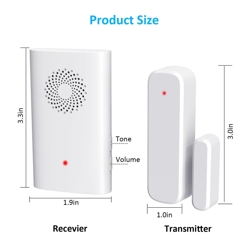 Wireless Door Chime, Door Open Sensor Alarm When Entry Business/Office/Store