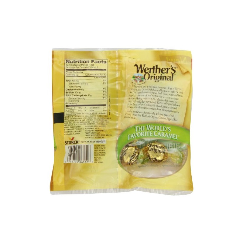 WERTHER'S ORIGINAL Caramel Apple Filled Hard Candy, Bulk Candy, Individually