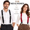 Adjustable Solid Color Polyester Suspenders for Adult Pants, Shirts and