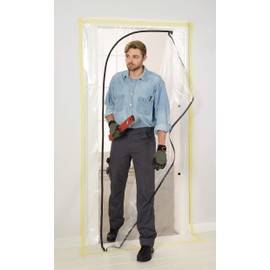 Colorus Dust Protection Door Film LDPE with L-Zip | Dust Protection Construction Door with Sturdy 100 my Film | Transparent Protective Door for Doors with 1.15 x 2.20 m