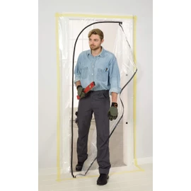Colorus Dust Protection Door Film LDPE with L-Zip | Dust Protection Construction Door with Sturdy 100 my Film | Transparent Protective Door for Doors with 1.15 x 2.20 m