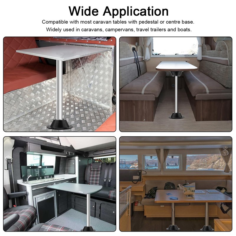 Bcautay 2 Pcs Aluminum RV Table Base Mount RV Dinette