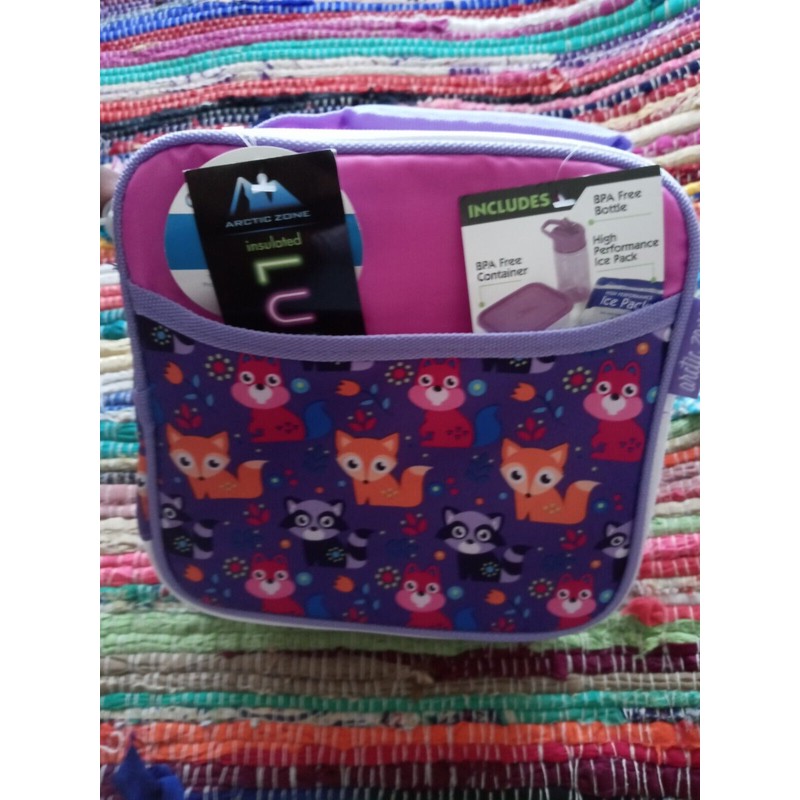 2 ARCTIC ZONE 4pc Insulated Lunch Carrier Bag w/ Front