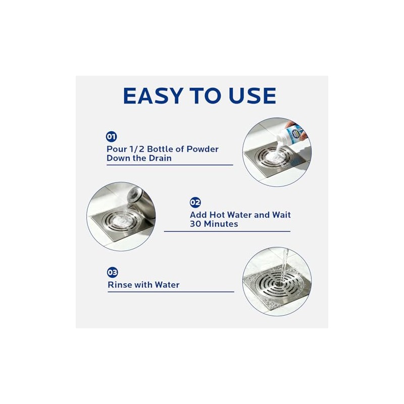 Powerful Drain Cleaner Powder - Clog Remover for Home Plumbing