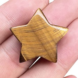 Ladeukoi Ladeukoi Edelstein Kristall Stern Chakra Stein fr Reiki Heilung Yoga Saldo Meditation Poliert Mini Tasche Palm Stein 30mm, Tigerauge