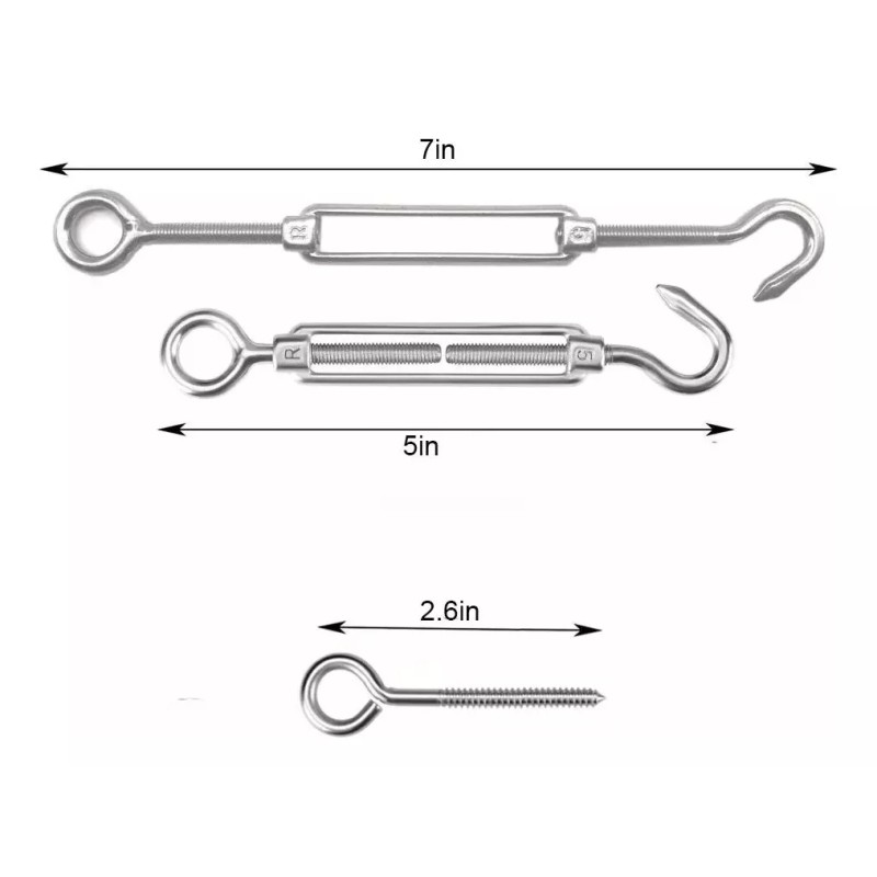 PopBabies Tensor Alambre Gancho Ojo Cables Acero Inoxidable 19pcs