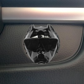 Bully Dog Car Engine Push to Start Button Cover, Zinc Alloy Ignition Switch Protective Cover, Anti-Scratch Push Start Stop Button Cover Decoration Sticker Universal for Car Truck SUV (Black)