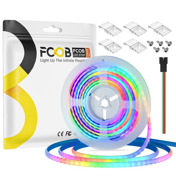FCOB WS2812B Addressable LED Strip 13.12ft 160LEDs/m High Density 5V