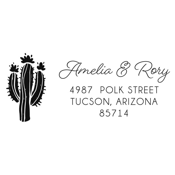 Cactus Address Stamp, Desert Return Address Stamp Personalized, Self Ink