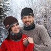 DTXYBC Winter Beanie Hat Scarf Set, Elastic Hat Round Scarf