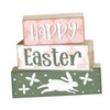 Fenteer 3 Pieces Wooden Easter Table Blocks Easter Tabletop Decorations