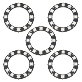 Create idea 5pcs RGB LED Ring 12 Bit RGB LED Strip Light WS2812 5050 LEDs for LED Walls Advertising Karaoke Wedding Decorations Compatible with 5V Logic Level Microcontroller