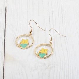 Starfish Conch Sea Shell Pendants Sea Necklace/Earrings Pendant for Women Ocean Beach Themed Jewelry Beach Lovers Gift (UK-starfish ER)