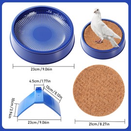 Geelin 16pcs Pet Bird Supplies Set 4pcs Pigeon Nest Bowl with 4pcs Coconut Palm Mat Nest Box Pads 8pcs Pigeon Stand Dove Rest Stand Pet Cage Supplies for Racing Pigeons Doves Quails Small Birds