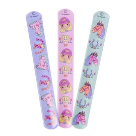 DUCKIEZ Snap Bracelets for Kids Party Bag Fillers Slap Bracelet Snap Band Boys and Girls Bracelets Wristbands (Horse, 6, Bracelets)