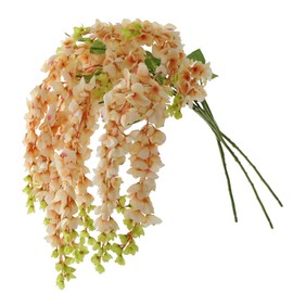 Dailisen 3 Strands 40'' Silk Amber Wisteria Artificial Flowers, Fake Wisteria Floral Hanging Plant Garland, for Home Decor, Party, Floor Vase, Balcony, Wedding Arrangement Decoration (Amber)