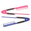 FOMIYES 2pcs Shaped Hair Straightening Comb Portable Handheld Brush Compact