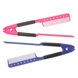 FOMIYES 2pcs Shaped Hair Straightening Comb Portable Handheld Brush Compact Design for Home Salon Use for Hair Styling Smooth Easy to Hold