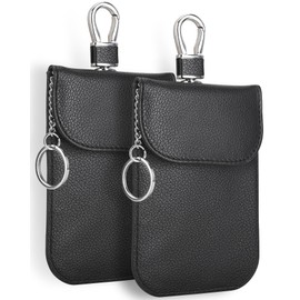 Teskyer Faraday Bag for Car Keys, Keyless Go Protection, Car Key Protection, Signal Blocker Bag, RFID Protection Car Key for Car Keys, Pack of 2, Black