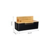 BUYSK Cable Management Box with Wooden Lid, Multi-Device Organizer for