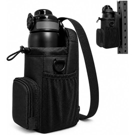 Bolsa magnética para Gimnasio,Bolsa para Botella de Agua con imanes de Agua21-40oz,Integra 3 potentes imanes,Bolsillo con cremallera,Incluye una Correa Ajustable y Gancho,para Deporte