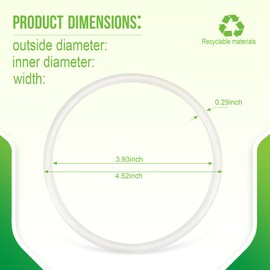 Wutfly 2-Pack Silicone Gasket Seal Ring Replacement for LEM Sausage Stuffer Models 606, 606SS, 1606, 1606SS - BPA Free, 4.5" OD, Food Grade