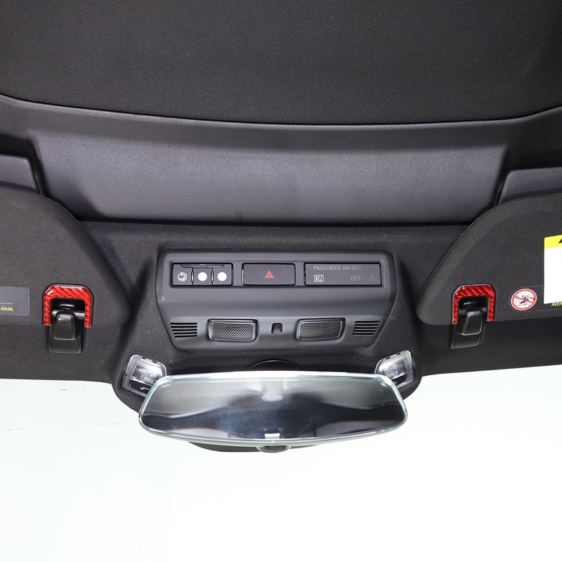 Daeiclru Real Carbon Fiber Car Visor Makeup Mirror Panel Sticker