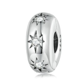 MEITAIHE Clip Spacer Charm for Bracelet 925 Sterling Silver Charms Clip Lock Spacer Stopper Charm Bead For Bracelet (Star Clip Stopper Bead-A)