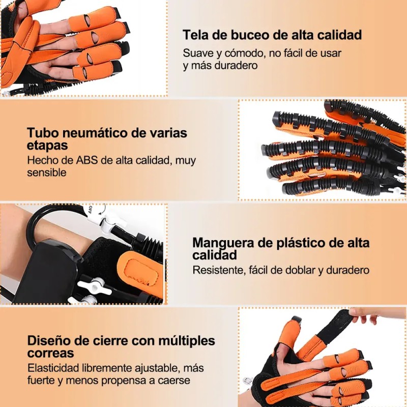 Guantes De Robot Rehabilitación Manos Entrenador Ejercicio Color Orange Left