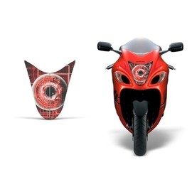 AMR Racing Sport Bike Headlight Eye Graphics Decal Cover Compatible with Suzuki Hayabusa 1300 2008-2014 - Cyborg Red