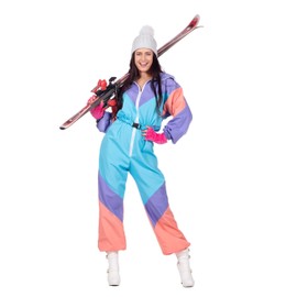 WILBERS & WILBERS - Women's Ski Sport Costume - Jumpsuit Winter - Carnival - One-Piece Jumpsuit Purple/Blue - Size 42