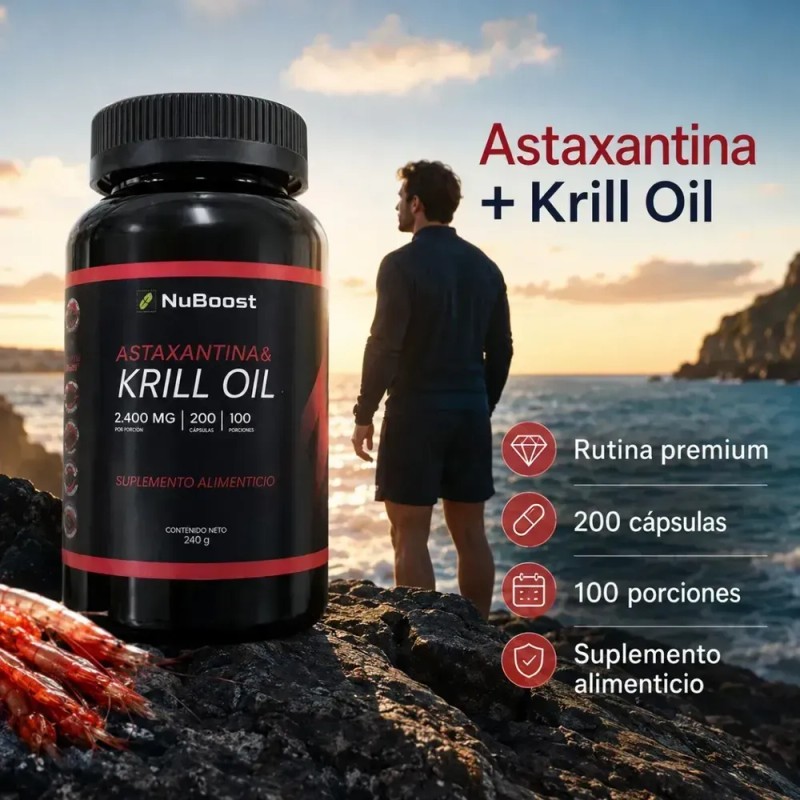 Omega 3 Krill Oil Astaxantina 2000mg 200 Capsulas Plus