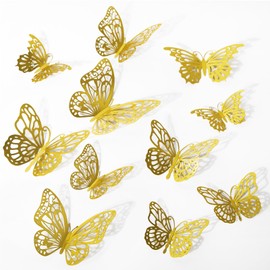 36 PCS Gold Butterfly Decoration