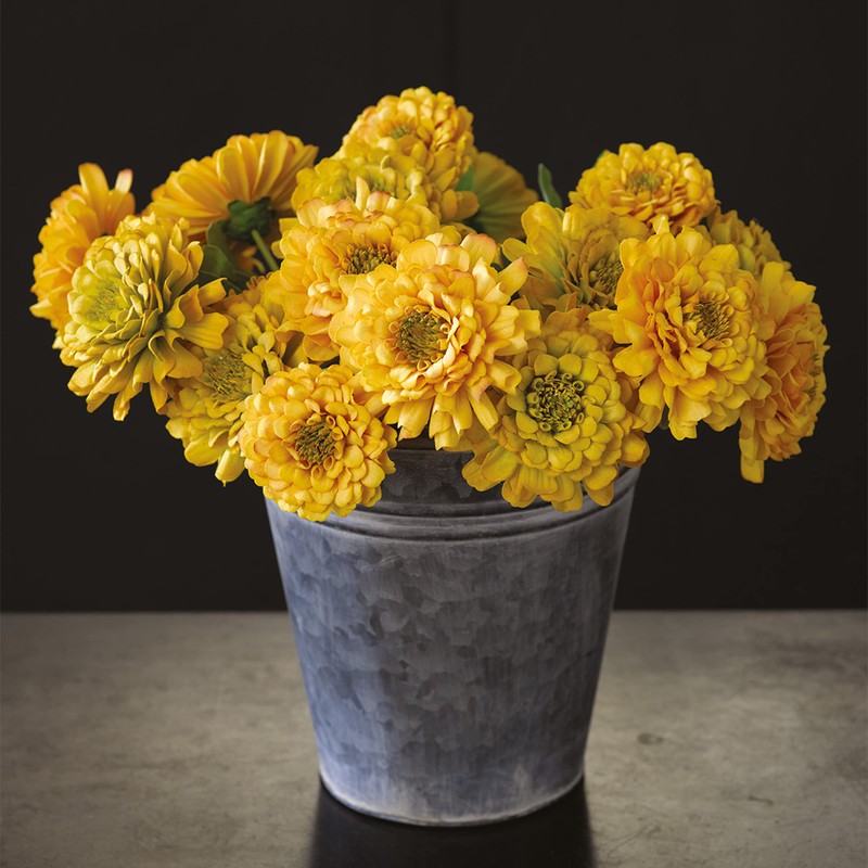 Small Florist's Bucket – 20cm Grey Galvanised Steel Bucket Vase